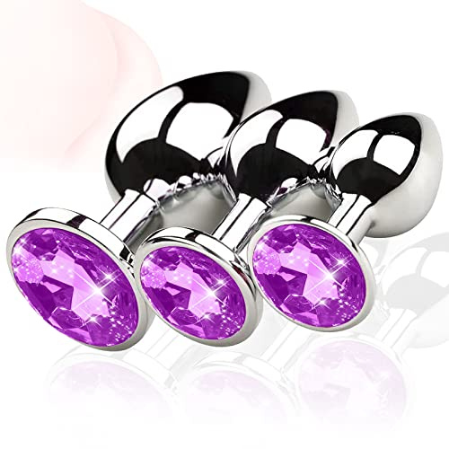 3 Pezzi Anale Butt Plug Set Anal Amal Plug Anale-Dilatatore Analesex toy Plugs per Uomo e Donne Grande Piccolo (Viola)