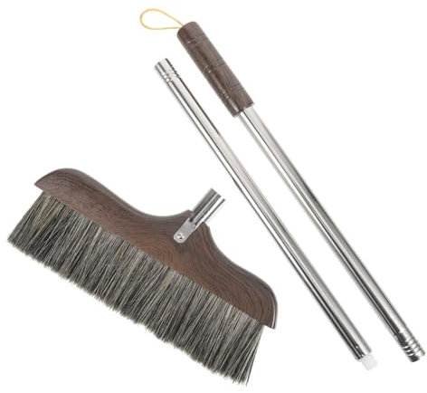 HOUDERCO Scopa Spinta per Pavimenti Strumento di Pulizia Domestica Realizzato in Acciaio Inossidabile Setole Resistenti Facile da Usare per Rimozione di Polvere e Detriti Adatto per Case Am