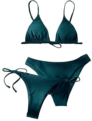Bikinis Mujer 2025 Push Up Talla Grande Bikini Brasileño Braga Alta Dos Piezas Sexy Vikinis para Mujeres Reductor Deportivo con Relleno Top Fatos De Banho Mulher Verde Menta L