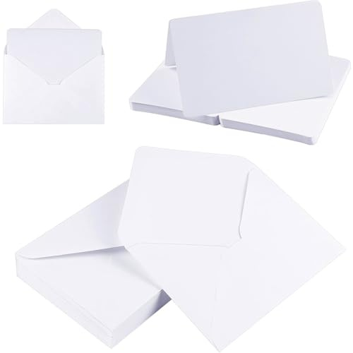 YUNYU Juego de sobres y tarjetas en blanco para manualidades, 30 sobres blancos y 30 tarjetas en blanco, saludos de primera calidad, artículos esenciales para hacer invitaciones