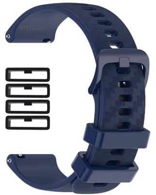 MTHGH 20 mm Bracelet de montre à dégagement rapide pour smartwatch + 4 anneaux de fixation, band pour Samsung Active 2, strap de remplacement en silicone souple pour Samsung Gear S3/S4