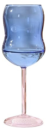 GUTUYEHKEA Bicchieri da Vino creativi Bicchieri da Champagne in Vetro a Stelo Lungo Bicchiere da Vino 350 ml/11,8 Once for Bar Hotel(Blue)