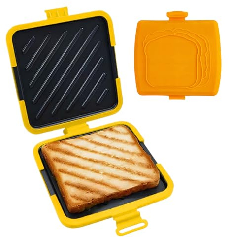 Tostadora De Sándwich - Superficie Antiadherente Y Resistente Al Calor,Tostador Y Sandwichera Para Microondas Desayuno - Para Quesadillas Aperitivos Cocina Casa Viaje
