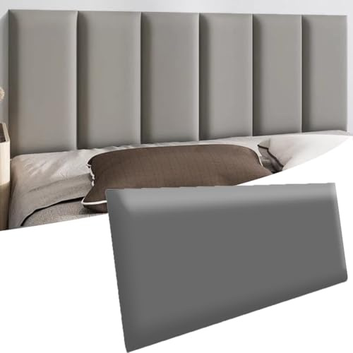 Waterproof 3D Wall Panels - Upholstered Gray Headboard for Twin & King Beds, Self-Adhesive, Stylish Home Décor, 260x50cm - Modern Wall-Mounted Design