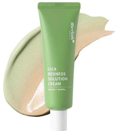 Meebak Cica Redness Solution Cream | Redness Relief for Face | Green Color-Corrector | BB Cream for Sensitive Skin | Green Color Corrector - Fair to Medium Skin