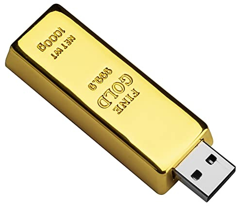 Chiavetta USB da 64 GB, BorlterClamp Pendrive a Forma di Barra d'oro Divertente Memoria Flash Drive Unità Flash per Archiviazione Dati Esterna