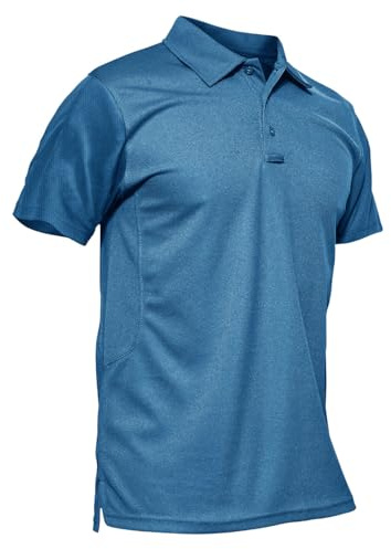 KEFITEVD Polo Shirts Herren Kurzarm Golf Tshirts Sport Outdoor Poloshirt | Kurzarm Polo Shirt; Schnelltrocknender Stoff; mit Brillenhalter; 3-Knopfleiste; Leichtes Tshirt für Golf und Sommer Outdoor