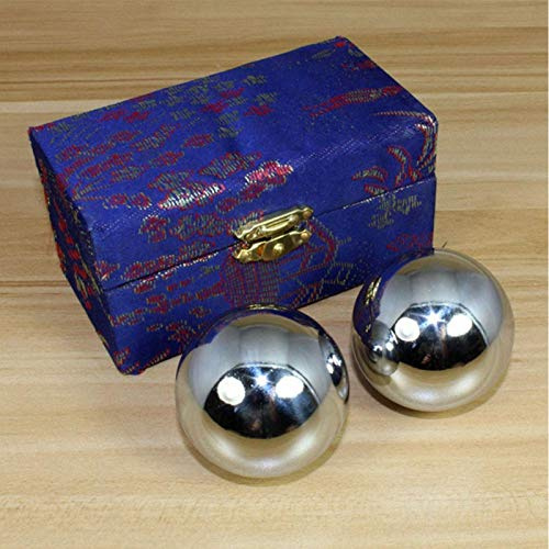 DASNTERED Solid Baoding Balls, 2pcs Therapy Handballs with Case | Stress and Pain Relief & Hand/Wrist Massage Therapy Finger Exercise Health Care Baoding Balls(size:38mm)