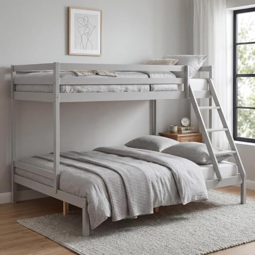 Panana Bunk Bed with Ladder, Single Bed and Double Bed Set,Triple Sleeper Bed Frame,11Type (Grey)