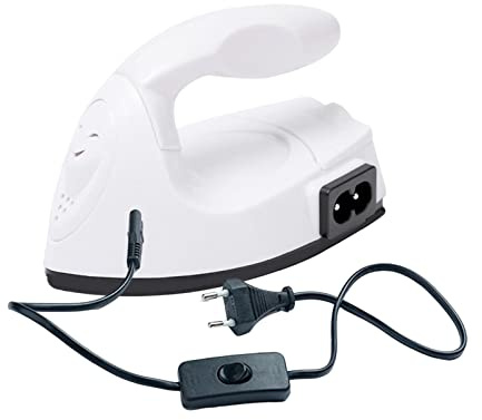 Baoblaze Mini-Bügeleisen, elektrisches Bügeleisen, Handwerkszubehör, Mehrzweck-Mini-Heißpressmaschine, kleines Handwerkseisen zum Malen von Schuhen, Weiß