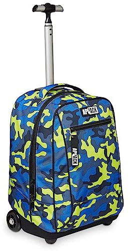 Appack Big Trolley Scuola, Blu, 2 in 1, Doppio Uso, Zaino con Carrello Fisso e Crossover System, Viaggio, Bambino Ragazzo