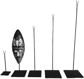 Socle pour masque africain en bois, présentoir tout métal, 5 hauteurs au choix 20, 32, 42, 52, 62 cm. Convient à tous types de masques (hauteur 20 cm)