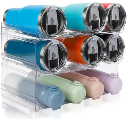 Stackable Water Bottle Organizer Large Compartment Water Bottle Holder