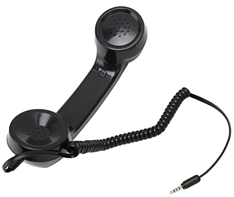 Cornetta del Telefono retrò, Funzionamento con un Clic Jack per Cuffie Multifunzione da 3,5 Mm Ricevitore per Cellulare Portatile Resistente Alle Radiazioni con Microfono per