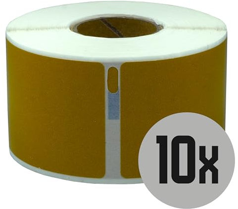 DULA Etiketten - Kompatibel mit Dymo Compatible labels - Goud - 99012 - S0722400 - Adresetiketten - 10 rollen - 36 x 89 mm - 260 labels per rol