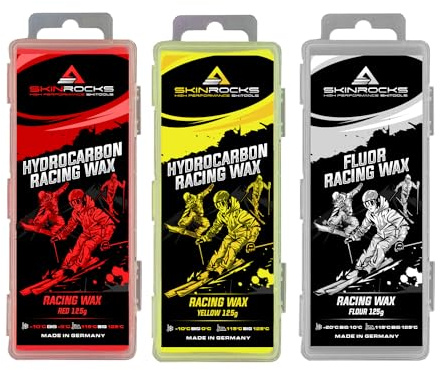 SkinRocks Hydrocarbon & Fluor Profi Wachs Mix Ski LL Snowboard Red-Gelb Wax 375g