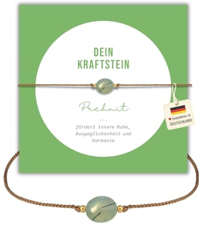 happymaker - Edelstein Armband Damen, handgefertigt in Deutschland mit Goldperlen, Geschenkkarte und Geschenkverpackung, Mutmacher Geschenk