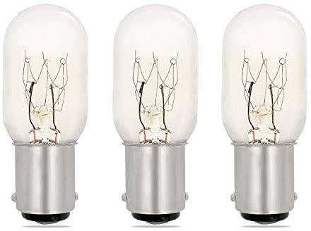 SCNNC Sewing Machine Bulb Bayonet B15 Dimmable T22 Sewing Machine Accessories Kits, 220-240V Warm White 2700K, B15d Bayonet Bulb for Sewing Machine, Night Light, Pack of 3