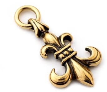 Windalf Schmuck Anhänger FLEUR DE LIS 3.3 cm Ritter-Symbol Französische Lilie Bronze