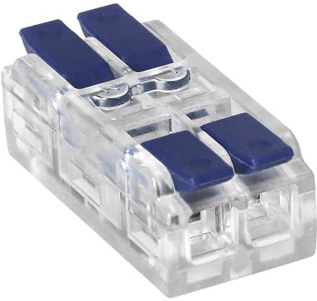 Miratic Bloque de Terminales Reversible para Cualquier Cable de 0,75-4mm² - Conectores Electricos - Clemas Electricas - Fichas de Empalme Electrico IEC 250V/32A (2 hilos/blister de 6 piezas)