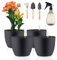 LangRay Set di 4 Vasi da Fiori con Indicatore dell'acqua, 15,5 x 13 cm, Piccoli Vasi in plastica Autoirrigante con Sistema di Irrigazione per Piante in Miniatura