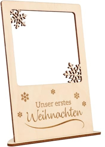 Spruchreif | Holz - Bilderrahmen mit Gravur | Geschenk Enkel | Weihnachten |Geschenk für Großeltern | Erstes Weihnachten