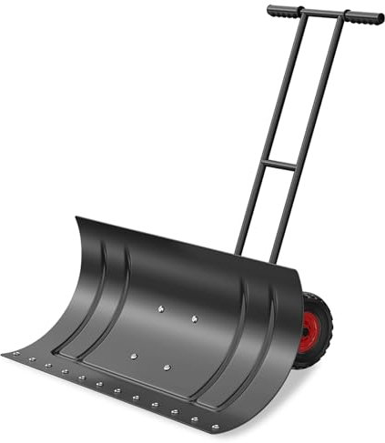 Schneeschaufel mit Rädern, Hochleistungs-Schneeschieber, mit Rutschfesten Rädern, Einfache Winkel- und Höheneinstellung für Effiziente Schneeräumung(Medium)