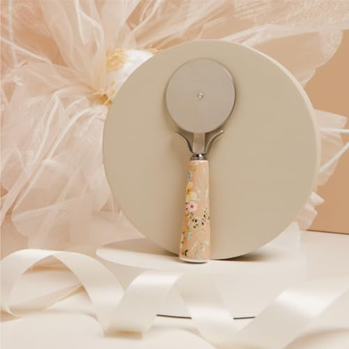Apribottiglie Tagliapizza Decorati Claraluna 2025 bomboniera Idea Regalo Matrimonio Anniversario promessa (Decoro Floreale, Tagliapizza h.15 cm)