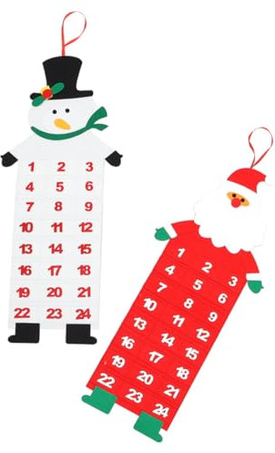 Alipis 2stücke Filz Weihnachtskalender Für Wanddeko Adventskalender Aus Filz Hängender Türkalender Für Zuhause