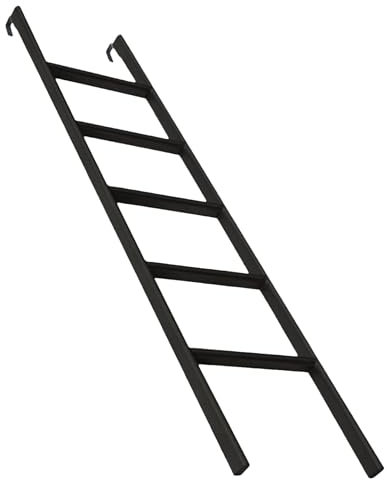 Etagenbettleiter, Hochbett, Treppe, Kletterleiter für Wohnheim, Zuhause, Wohnung (schwarz, 155 cm)