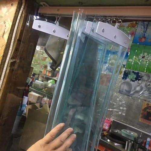 ELzEy Tende a Strisce Pieghevoli, Schermo divisorio Scorrevole con Accessori di Montaggio, Adatte for terrazze, bancarelle Alimentari, Magazzini(2mX2m)