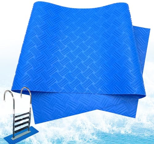 Swimming Pool Ladder Mat, Pool Ladder Mat 24x9'' Non Slip Texture Pad Protecitve Step Swimming for In-ground Above-Ground Ensures Safety & Stability