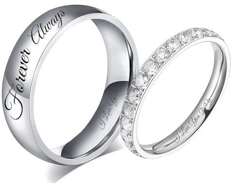 Leoshi Personalisierter Ring Schwarz Eheringe Edelstahl Set,Pärchen Ringe Mit gravur Paar Eheringe Partnerringe Verlobungsringe für Frauen,Wolfram Männer Ringe Größe 49 bis 70