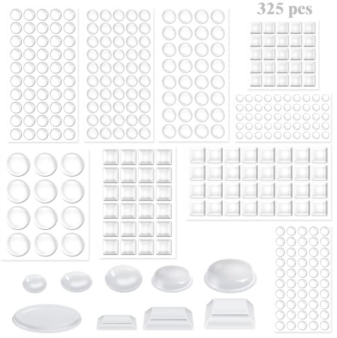 moinkerin Elastikpuffer Transparent Selbstklebend, 325 Stück Gummipuffer Möbelpuffer, Silikon Schutzpuffer & Gummifüße zur Lärmdämpfung, Rutsch- & Kratzschutz für Türen, Schränke, Möbel
