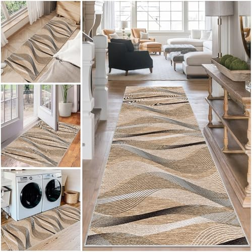 Läufer Flur Rutschfest 70 x 450 cm KüchenläUfer Teppich Küche Waschbar Flurläufer Lang Korridor Teppich Küchenteppich Vintage Teppich Läufer für Küche Eingang Wohnzimmer, Bettumrandung Schlafzimmer