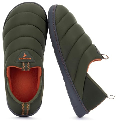 RockDove Men's Pufflite Two-Tone Quilted Loafer Slipper with Indoor/Outdoor Sole, Size 10 US Men, Hunter Green