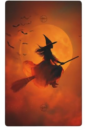 Magical Halloween Witch On A Broomstick Single Toggle Blank Wall Plate Light Switch Cover Decorative 1 Gang For Kitchen Room Bathroom Size 4.5 X 2.75