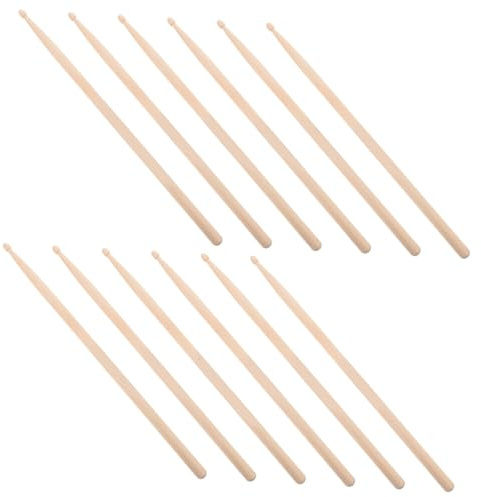 6 Paar 5a Drumsticks aus Ahornholz für Schlaginstrument | Glatte Oberfläche, Angenehmer Griff, Haltbarkeit, für Kinder und Fortgeschrittene Schlagzeuger