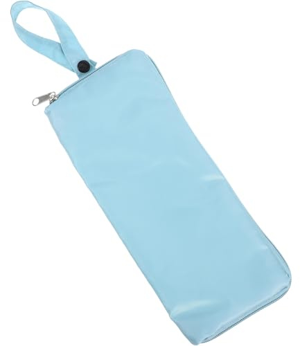 Angoily Funda para Sombrilla y Absorbente de Microfibra, Funda Portátil para Paraguas Mojados, Tamaño 28x12,5 Cm Broche Oculto, Bolsa Protectora Azul para Viajes y Exterior