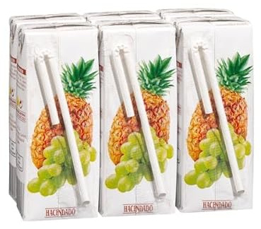 Jus d’ananas et raisin Hacendado 6 mini briques x 200 ml – Packs de 6