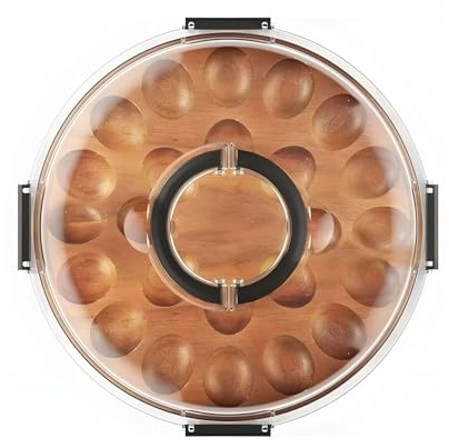 Kaeltsyn Taglieri reversibili con coperchio in poliacrilato trasparente per doppio uso come vassoio per antipasti e taglieri in cucina all'aperto