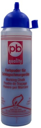 Farbpuder Schlagschnur | Profi-Markierungskreide Baustelle & Werkstatt | Kreidepulver für Schlagschnurgerät | Pulverfarbe zur Schnurmarkierung | Zimmermannskreide Blau/Rot 100g-1000g (Blau, 200 g)