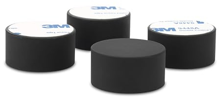 Dynavox silikonelastomer dämpare EDZ-32 set med 4, universell absorber för HiFi-enheter, högtalare, förstärkare, subwoofer, server, PC och skivspelare, antivibrations-fötter, 3M självhäftande yta