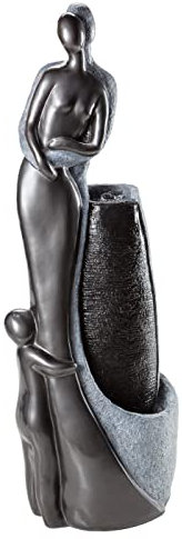 Dehner Gartenbrunnen Family mit LED Beleuchtung, ca. 120 x 42.5 x 27 cm, Polyresin, grau