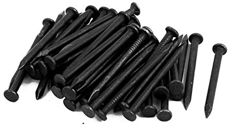sourcing map Clous 1,5 pouces Longueur Carbone Acier Pointe Mur Ciment Quincaillerie Clou Noir 50 Pièces
