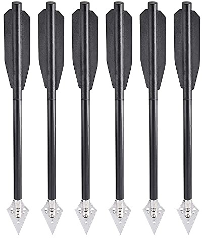AMEYXGS 12x Pernos de Ballesta de Tiro con Arco 6.7 Flechas de Ballesta de Aluminio Flechas de Caza para práctica de Tiro de Ballesta de 50-80 Libras (Negro)