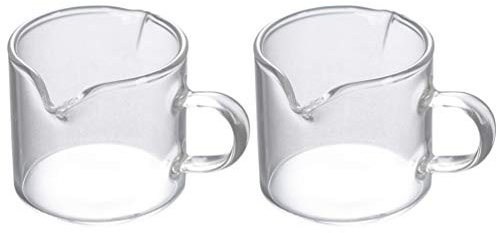 TOPBATHY Sauciere Milchkanne Teegläser Milchk?nnchen Kaffeeglas Pitcher 75Ml Milchkugelmilch für Cappuccino Latte (Zweistück) Glastasse Mit Milchkännchen Kaffeesahne