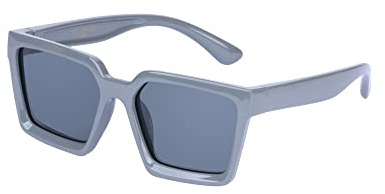 COCOSAND Kids Polarized Sunglasses TPE Stylish Retro Square Frame UV400 Protection for 5-12Y Boys Girls, Grey with Grey Lens