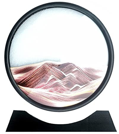 Décoration de sablier de relaxation, décor d'art de sable mobile, peinture rotative de sable mouvant, mouvement liquide d'art de sable et paysage mobile de sable de mer profonde 3D for des jouets ( Co