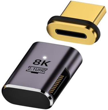 chenyang HDMI 2.1 Magnetanschluss, HDMI Stecker auf Buchse 90 Grad rechte Seite 8K@60Hz 4K@120Hz 48Gbps Hochgeschwindigkeits Gender Change Adapter vergoldet